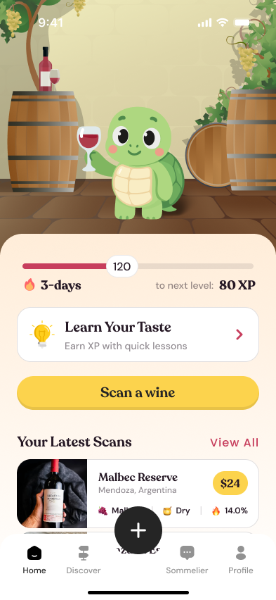 WineBuddy Home Screen